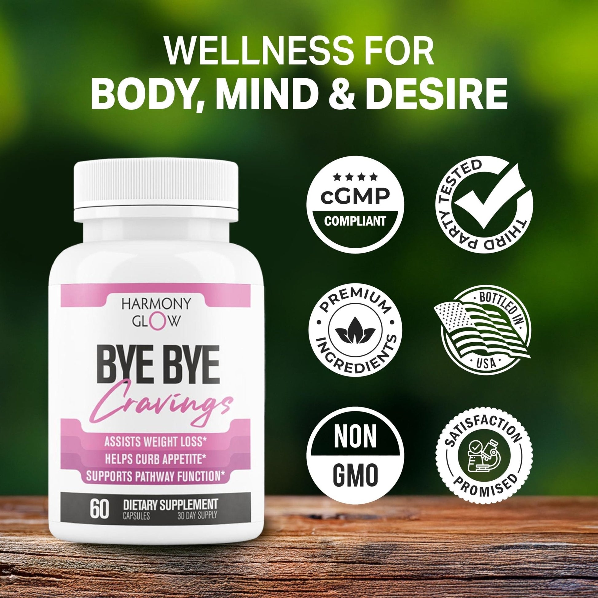 ByeBye Cravings Appetite Suppressant - Supports Pathway Function, Weight Pills for Women & Fat Burner + Appetite Suppressant | 3rd Party Tested Supplement - Maple Wellness Supplements