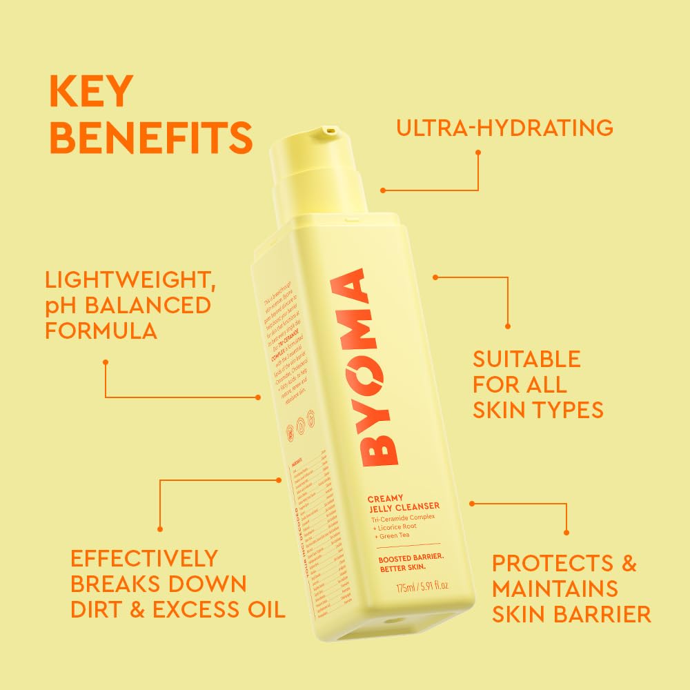 BYOMA Creamy Jelly Cleanser - Hydrating Facial Cleanser for Skin Barrier Repair -Tri-Ceramide Face Wash for Sensitive Skin & All Skin Types - Maple Wellness Supplements
