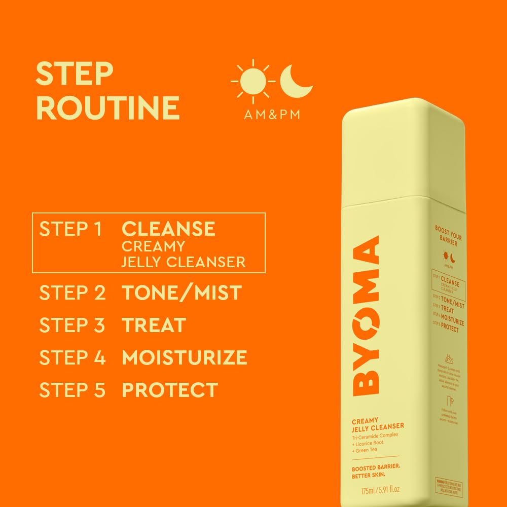 BYOMA Creamy Jelly Cleanser - Hydrating Facial Cleanser for Skin Barrier Repair -Tri-Ceramide Face Wash for Sensitive Skin & All Skin Types - Maple Wellness Supplements