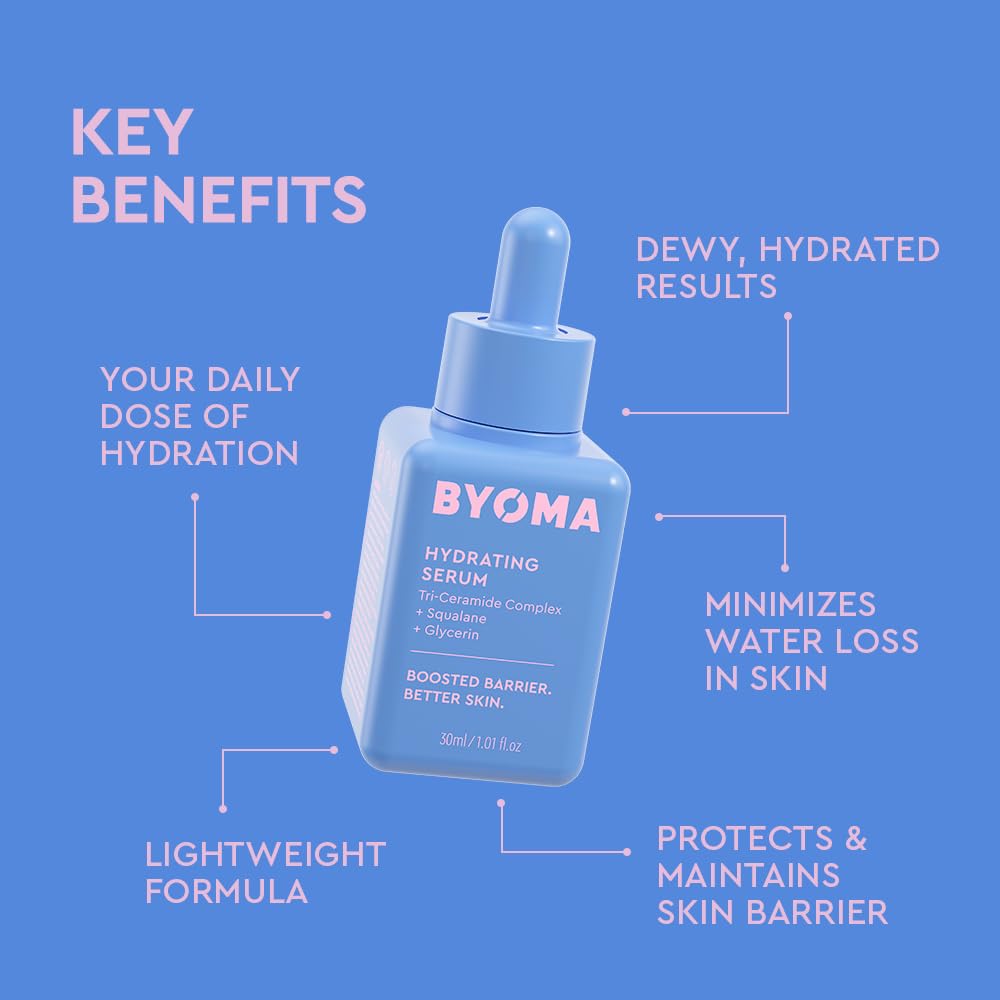 BYOMA Hydrating Serum - Moisturizing Facial Serum with Squalane, Glycerin & Ceramides - Maple Wellness Supplements