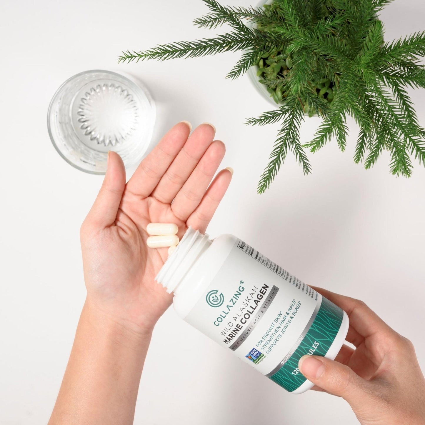 C COLLAZING - Alaskan Wild-Caught Marine Collagen Peptides with Hyaluronic Acid & Vitamin C - Supports Skin, Hair, Nails, Joints & Bones - Type 1 & 3 Collagen - Maple Wellness Supplements