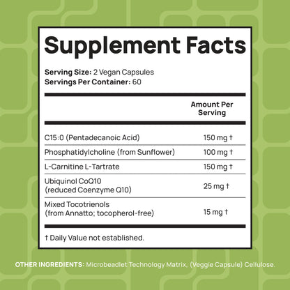 C15:0 Pentadecanoic Acid Supplement | Longevity, Cellular & Membrane Support, Micro-Granule Enhanced Absorption, Phosphatidylcholine, L-Carnitine, - Maple Wellness Supplements