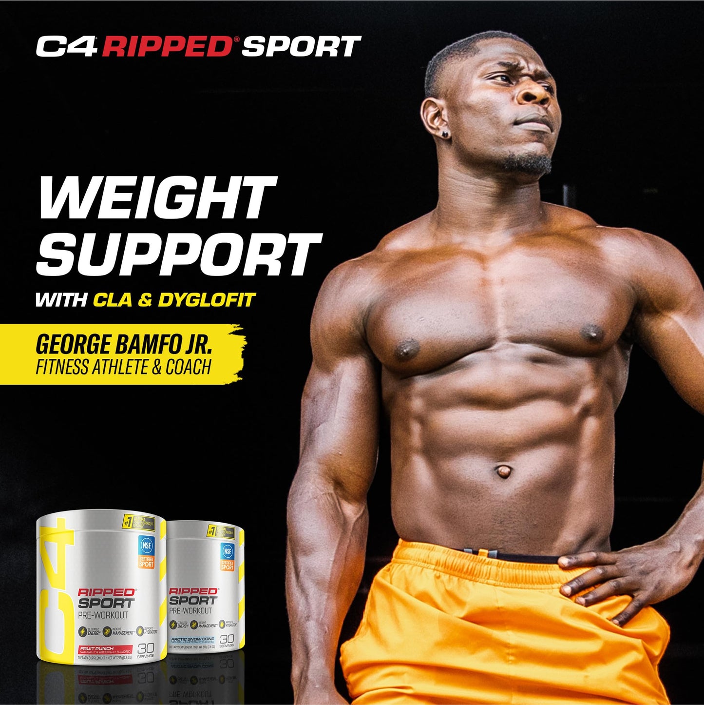 C4 Ripped Sport Pre Workout Powder Fruit Punch - NSF Certified for Sport + Sugar Free - Maple Wellness Supplements