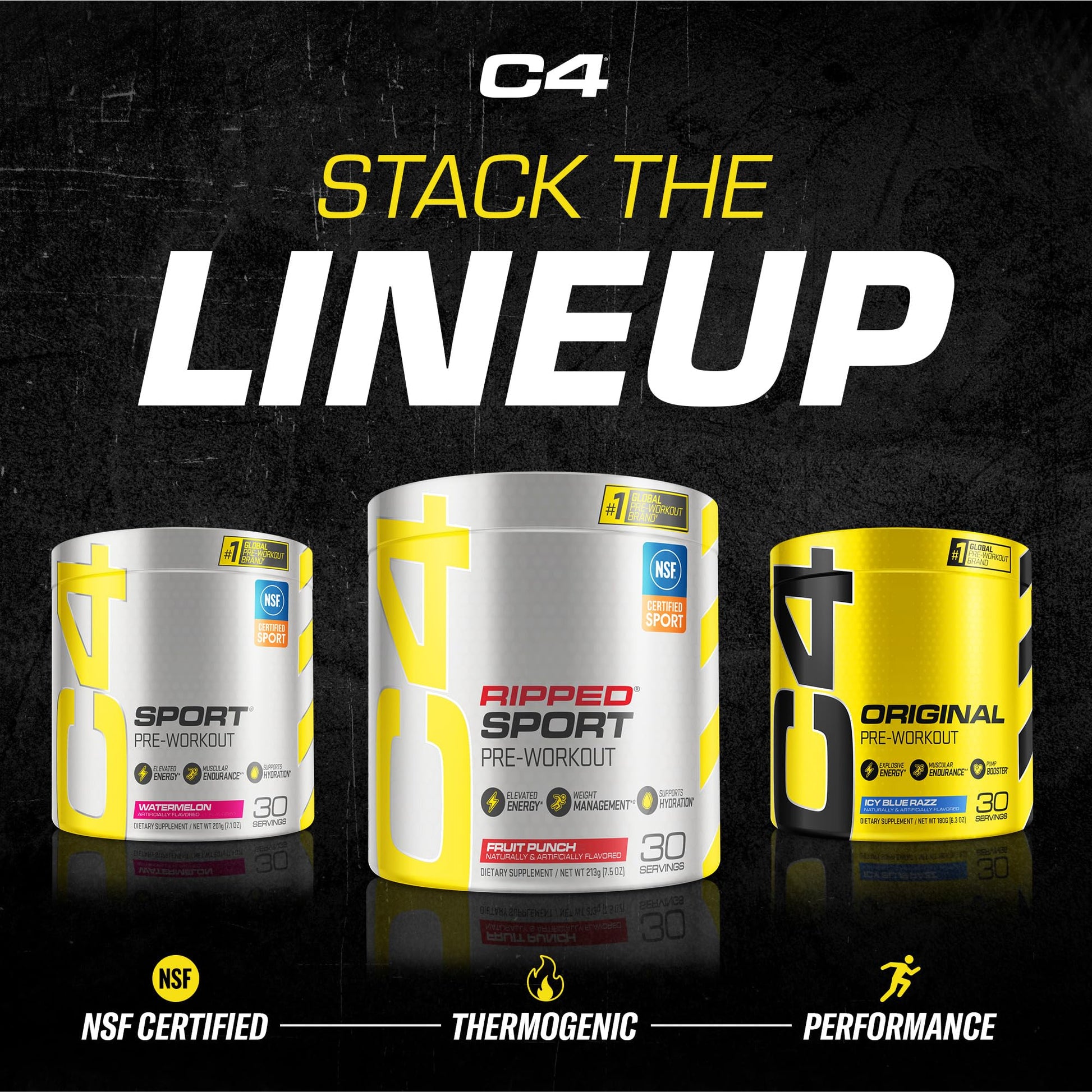 C4 Ripped Sport Pre Workout Powder Fruit Punch - NSF Certified for Sport + Sugar Free - Maple Wellness Supplements