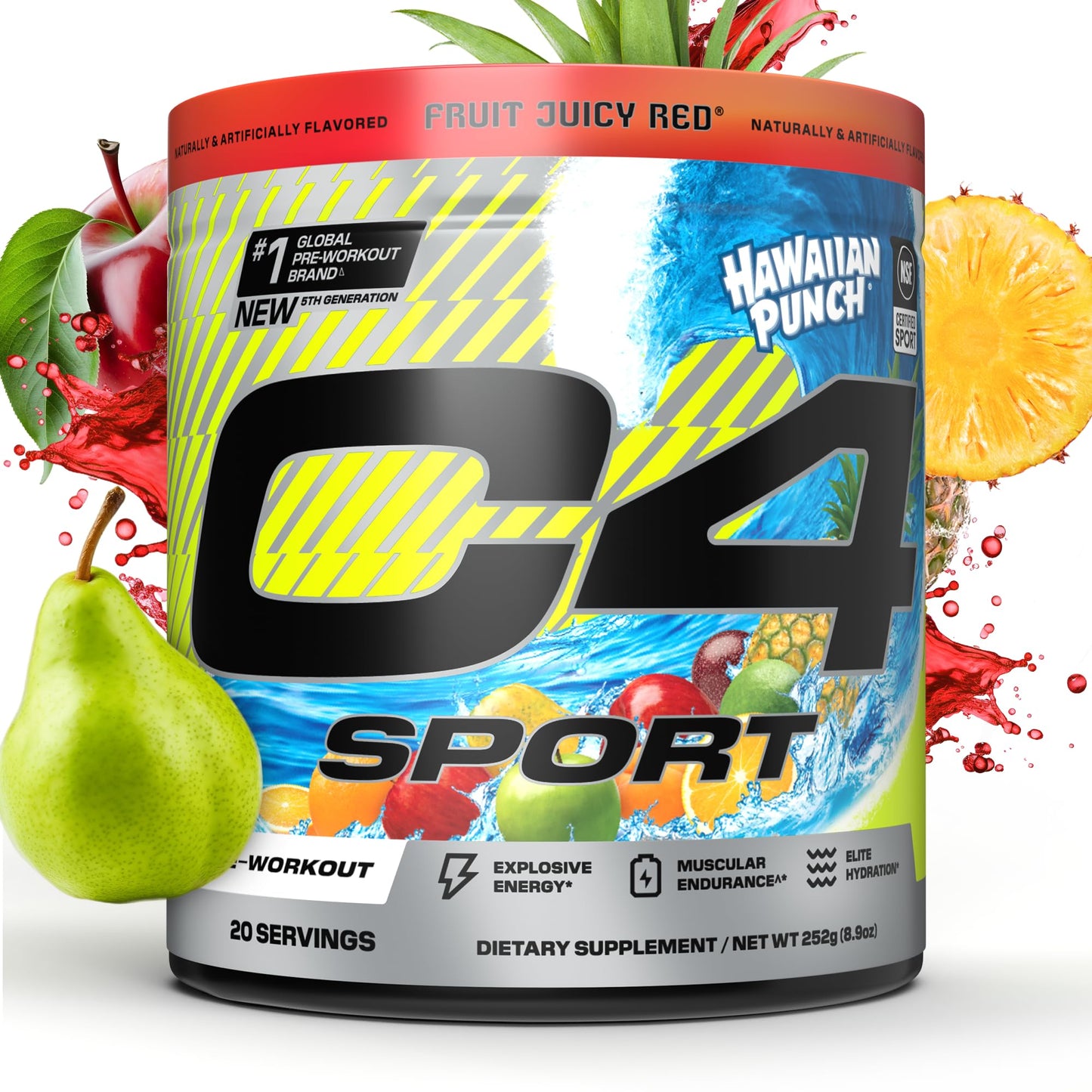 C4 Sport Pre Workout Powder - NSF Certified for Sport - Elite Hydration - 200mg Caffeine + Creatine + Beta-Alanine - Electrolytes and Energy Supplement - Maple Wellness Supplements