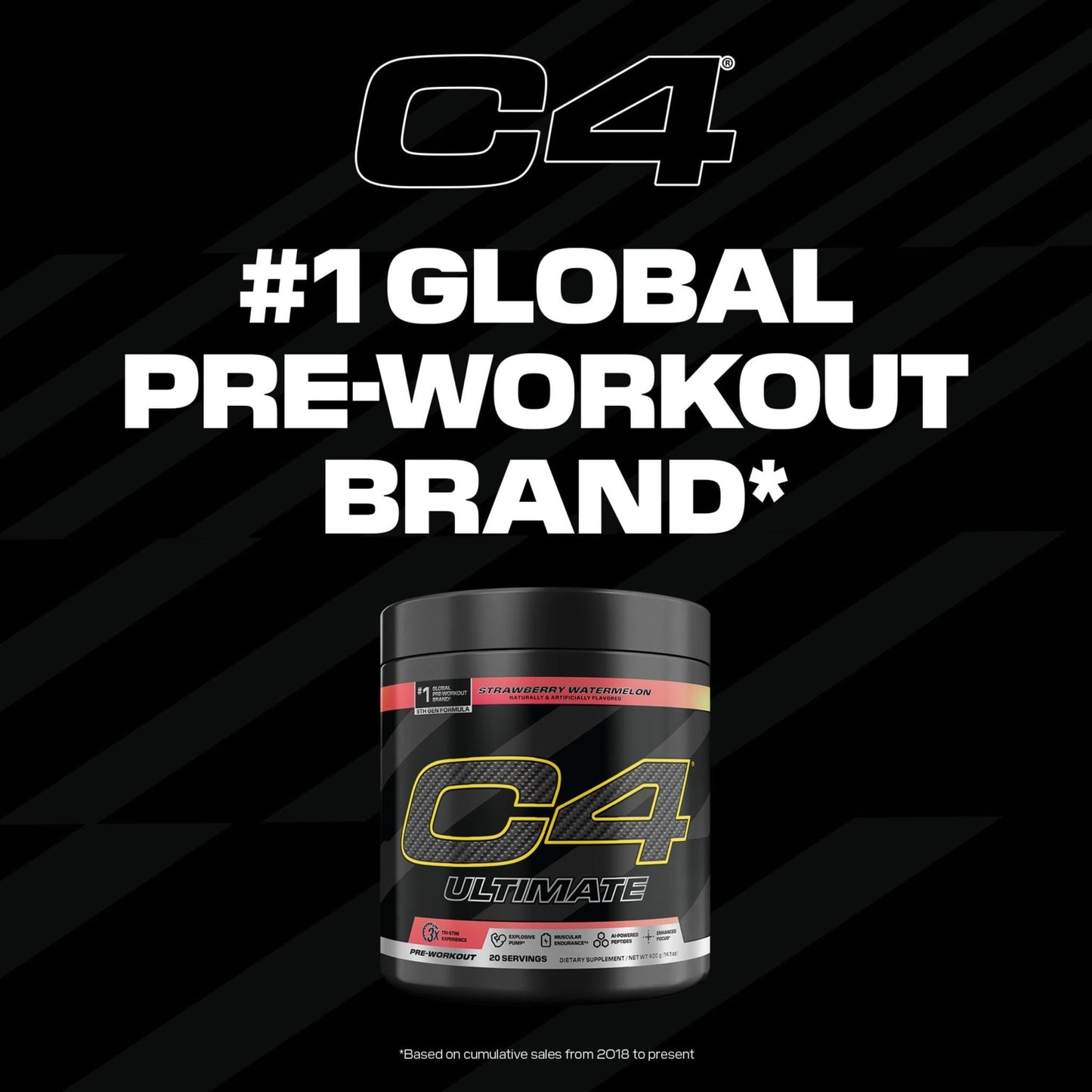 C4 Ultimate Pre Workout Powder Watermelon - Sugar Free Preworkout Energy Supplement for Men & Women - 300mg Caffeine + 3.2g Beta Alanine - Maple Wellness Supplements