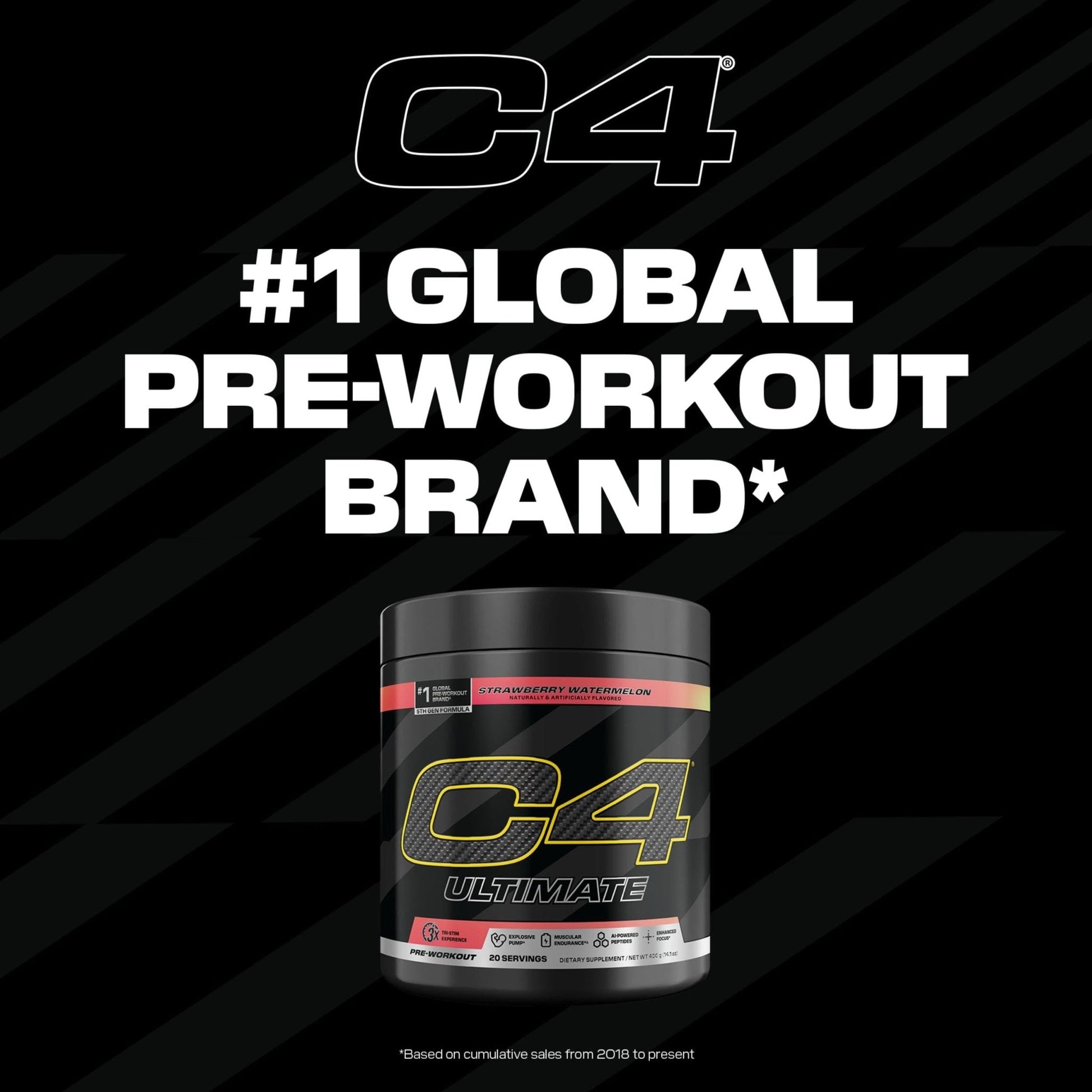 C4 Ultimate Pre Workout Powder Watermelon - Sugar Free Preworkout Energy Supplement for Men & Women - 300mg Caffeine + 3.2g Beta Alanine - Maple Wellness Supplements