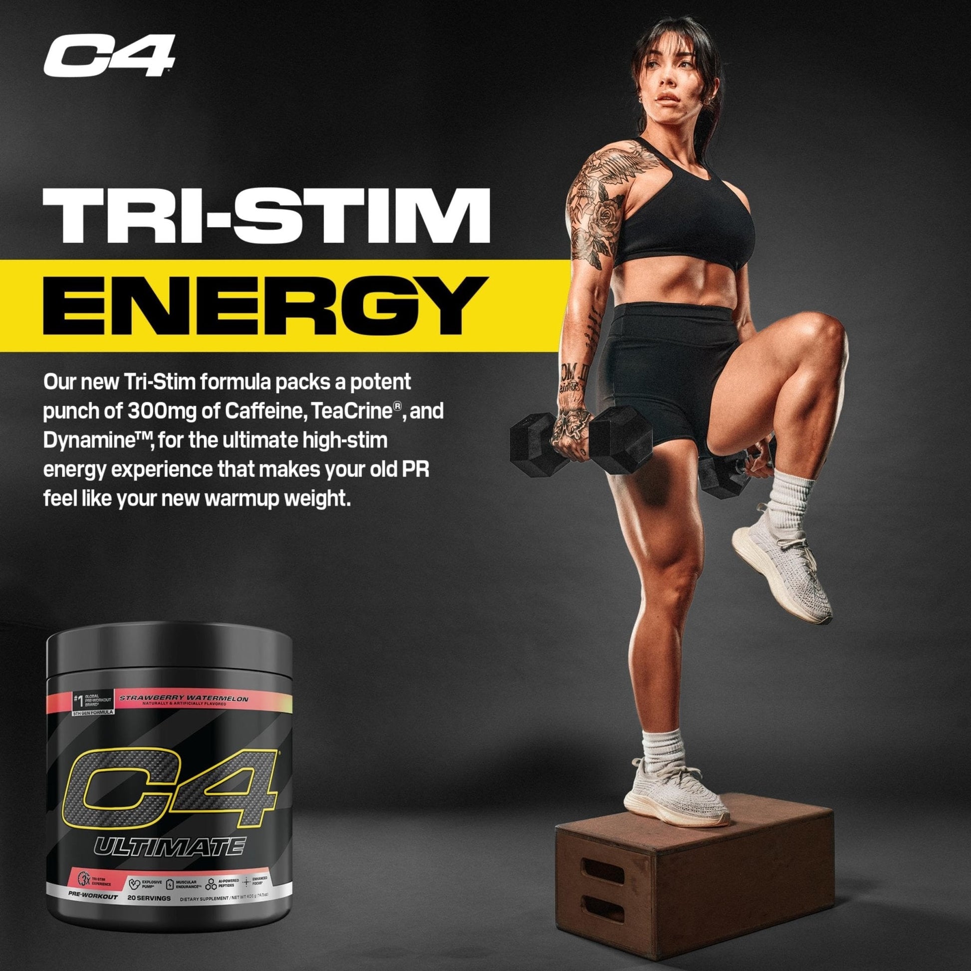C4 Ultimate Pre Workout Powder Watermelon - Sugar Free Preworkout Energy Supplement for Men & Women - 300mg Caffeine + 3.2g Beta Alanine - Maple Wellness Supplements