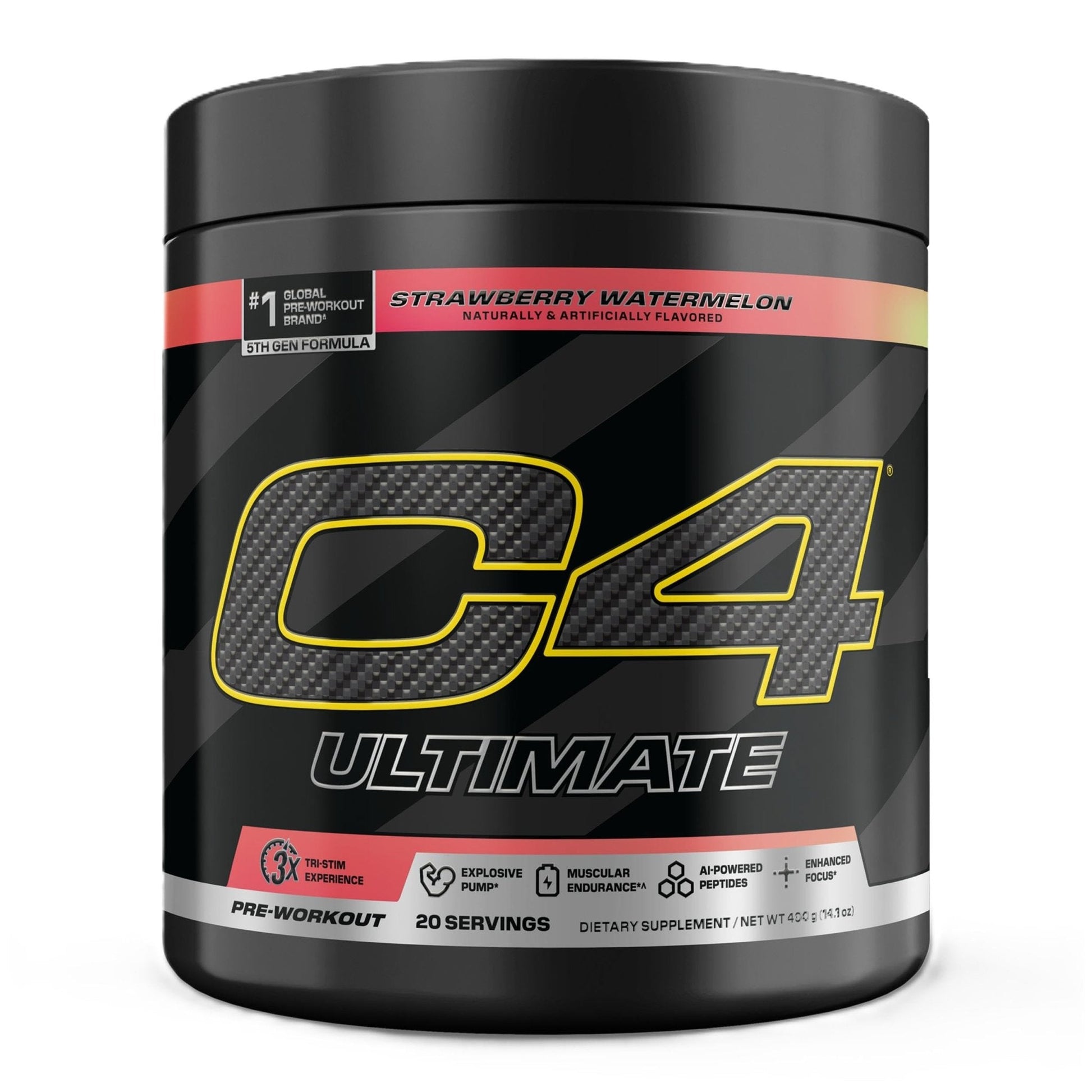 C4 Ultimate Pre Workout Powder Watermelon - Sugar Free Preworkout Energy Supplement for Men & Women - 300mg Caffeine + 3.2g Beta Alanine - Maple Wellness Supplements