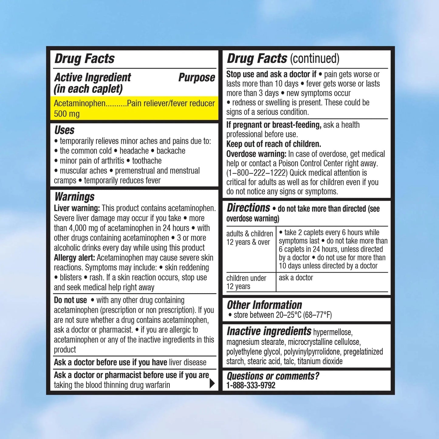 Cabinet: 500mg Acetaminophen for Headache Relief, Toothaches, Sore Throat, and Fever Reducer, Includes 1 Refillable Medicine Jar, 120 Tablets Refillable Glass Jar - w/Travel Tin - Maple Wellness Supplements
