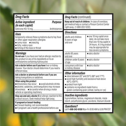 Cabinet: Cetirizine Hcl 10mg Allergy Relief Tablets | Non-Drowsy Antihistamine for 24-Hour Indoor & Outdoor (Aluminum - 300 Count) - Maple Wellness Supplements