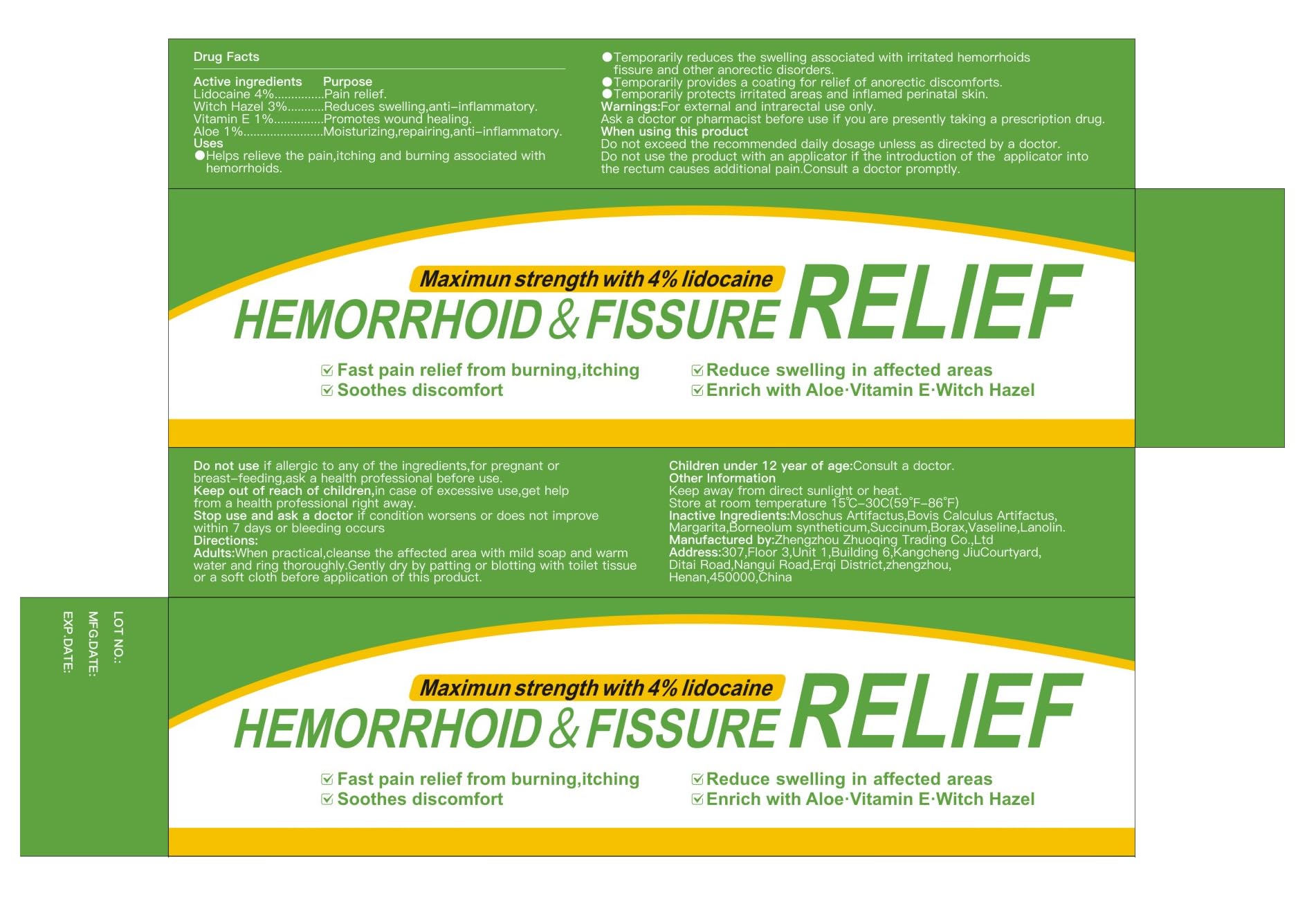 CainNeks Hemorrhoid & Fissure Relief Ointment 20g– 4% Lidocaine Maximum Strength Hemorrhoid Cream, Fast Itching Burning Swelling Relief, Herbs Fast Acting Ingredients. 0.7 oz. - Maple Wellness Supplements