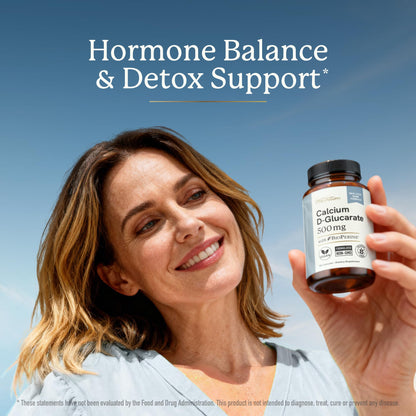 Calcium D-Glucarate | 500MG | CDG for Liver Detox and Cleanse, Hormone Balance, and Menopause Support | Calcium Supplement | Vegan, Non-GMO, Third-Party Tested | 90 Capsules (3-Month Supply) - Maple Wellness Supplements