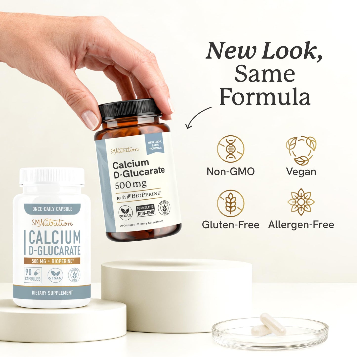 Calcium D-Glucarate | 500MG | CDG for Liver Detox and Cleanse, Hormone Balance, and Menopause Support | Calcium Supplement | Vegan, Non-GMO, Third-Party Tested | 90 Capsules (3-Month Supply) - Maple Wellness Supplements