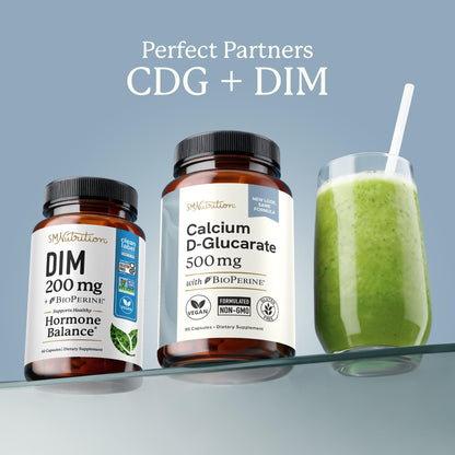 Calcium D-Glucarate | 500MG | CDG for Liver Detox and Cleanse, Hormone Balance, and Menopause Support | Calcium Supplement | Vegan, Non-GMO, Third-Party Tested | 90 Capsules (3-Month Supply) - Maple Wellness Supplements