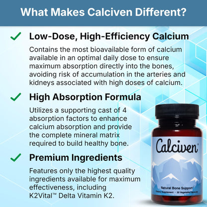 Calciven - Natural Bone Support Supplement - Non-GMO, Gluten-Free - Maple Wellness Supplements