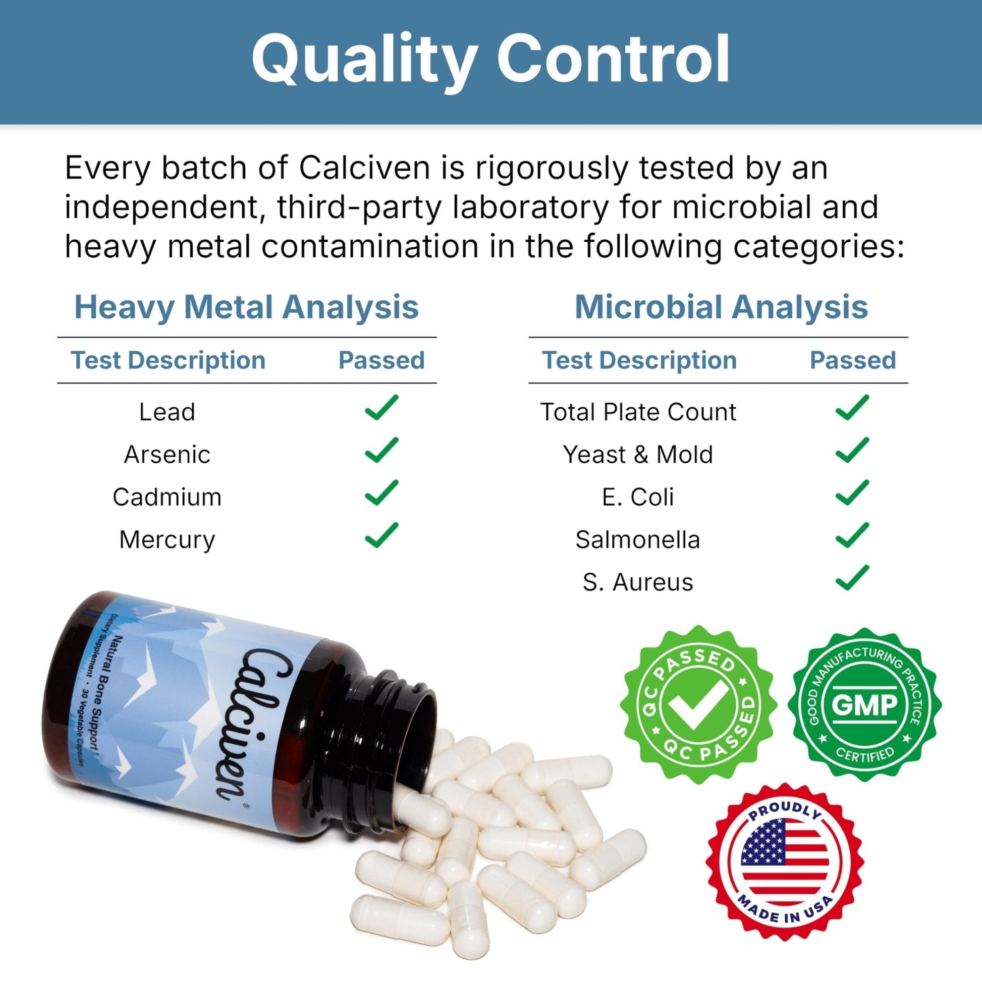 Calciven - Natural Bone Support Supplement - Non-GMO, Gluten-Free - Maple Wellness Supplements