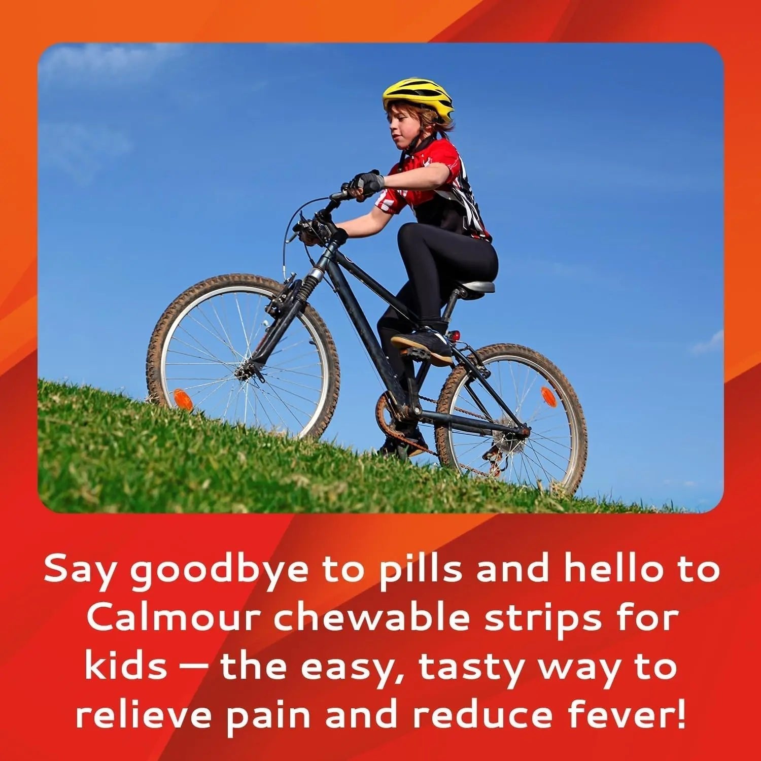 CALMOUR Children's Acetaminophen 36 Strips | Pain Reliever & Fever Reducer | Fast-Acting Support for Cold & Flu Symptoms | Oral Chewable Strips for Kids Ages 2-9 | Travel Size, Orange Flavor - Maple Wellness Supplements