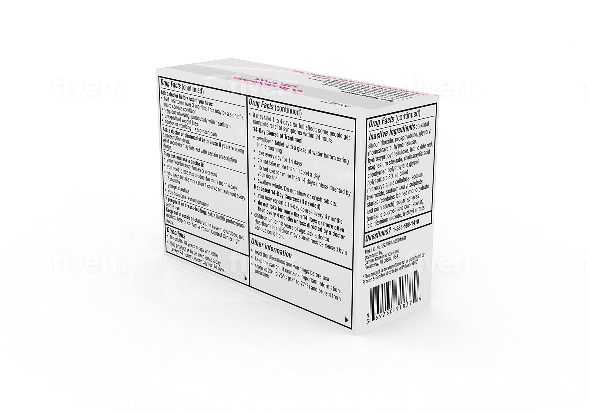 Camber Omeprazole 20mg Delayed-Release Tablets, Heartburn and Acid Reducer Reflux Medicine (42 Count) - Maple Wellness Supplements