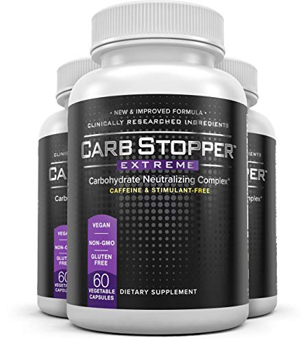 Carb Stopper Extreme (3 Bottles Maximum Strength, Natural Carbohydrate and Starch - Maple Wellness Supplements