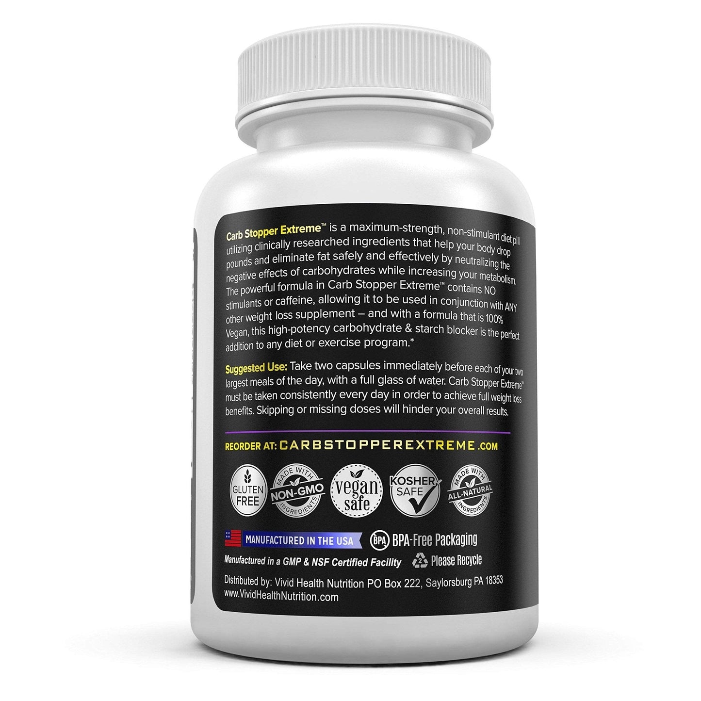 Carb Stopper Extreme (5 Bottles Maximum Strength, Natural Carbohydrate and Starch - Maple Wellness Supplements