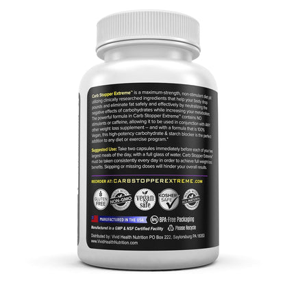 Carb Stopper Extreme (5 Bottles Maximum Strength, Natural Carbohydrate and Starch - Maple Wellness Supplements