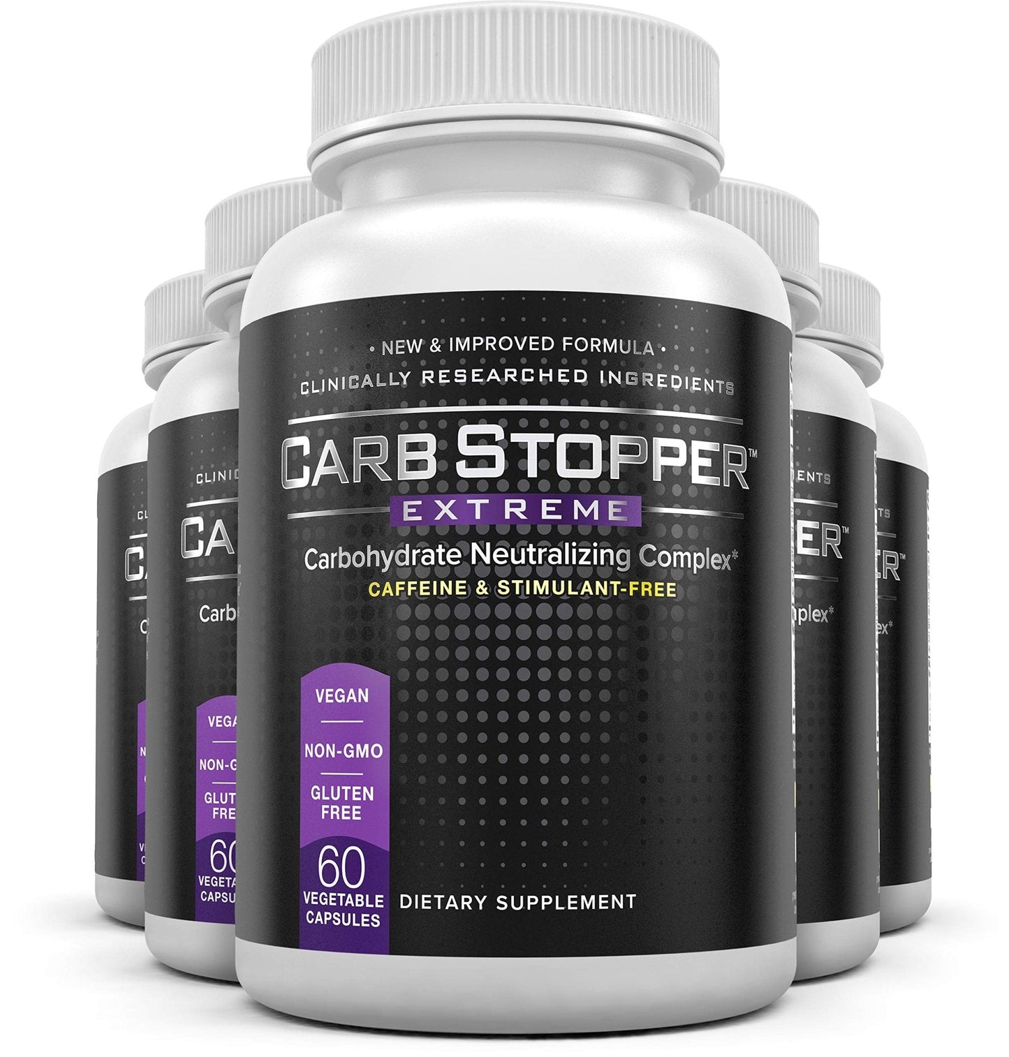 Carb Stopper Extreme (5 Bottles Maximum Strength, Natural Carbohydrate and Starch - Maple Wellness Supplements