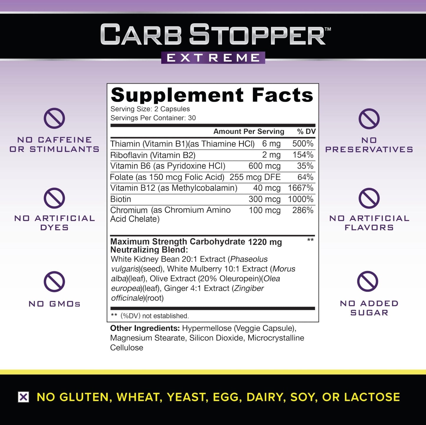 Carb Stopper Extreme (5 Bottles Maximum Strength, Natural Carbohydrate and Starch - Maple Wellness Supplements