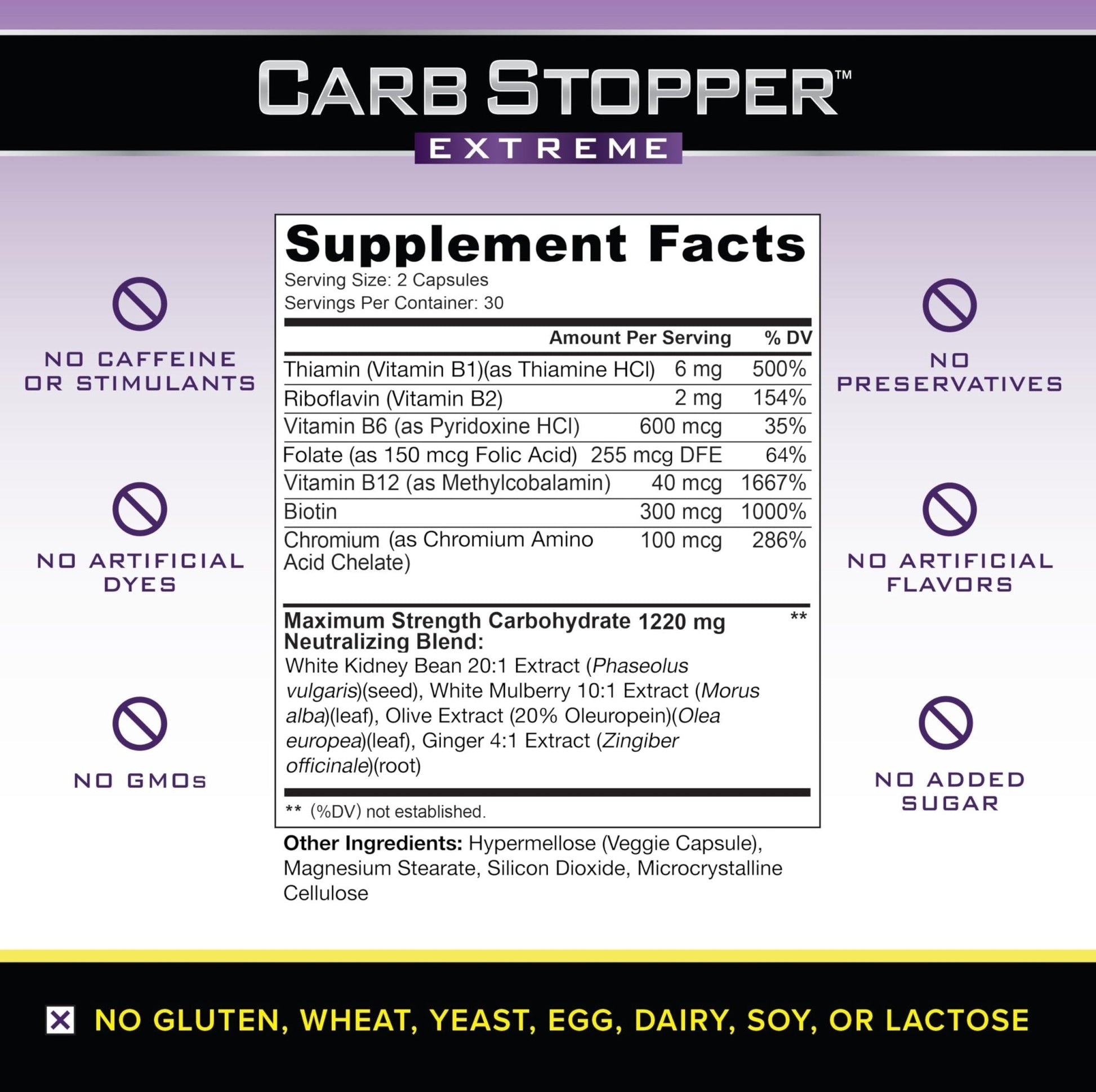 Carb Stopper Extreme (5 Bottles Maximum Strength, Natural Carbohydrate and Starch - Maple Wellness Supplements