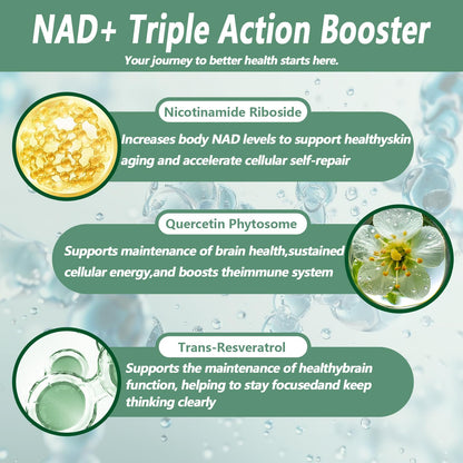 CARE GIFT NAD Supplement, NAD Nicotinamide Riboside Resveratrol 900mg - Liposomal NAD Supplements for Women & Men,NMNH Supplement Alternative for Energy, Focus, Anti-Aging (1 Pack) - Maple Wellness Supplements