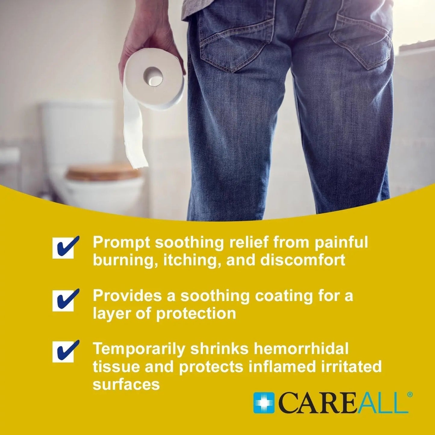 CareAll Hemorrhoidal Ointment 2.0 oz with Applicator. Helps Relieve Burning, Itching, and Discomfort Associated with Inflamed Hemorrhoidal Tissues. Dye, Phthalate, and Fragrance Free - Maple Wellness Supplements