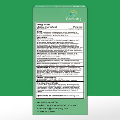 CARELIVING Roll On Pain Relief for Knee, Neck, Joint, Shoulder, Arthritis Pain Reliever, Sore Muscle Relief, Roll On Menthol Gel 2.5 Fl Oz (Pack of 2) - Maple Wellness Supplements
