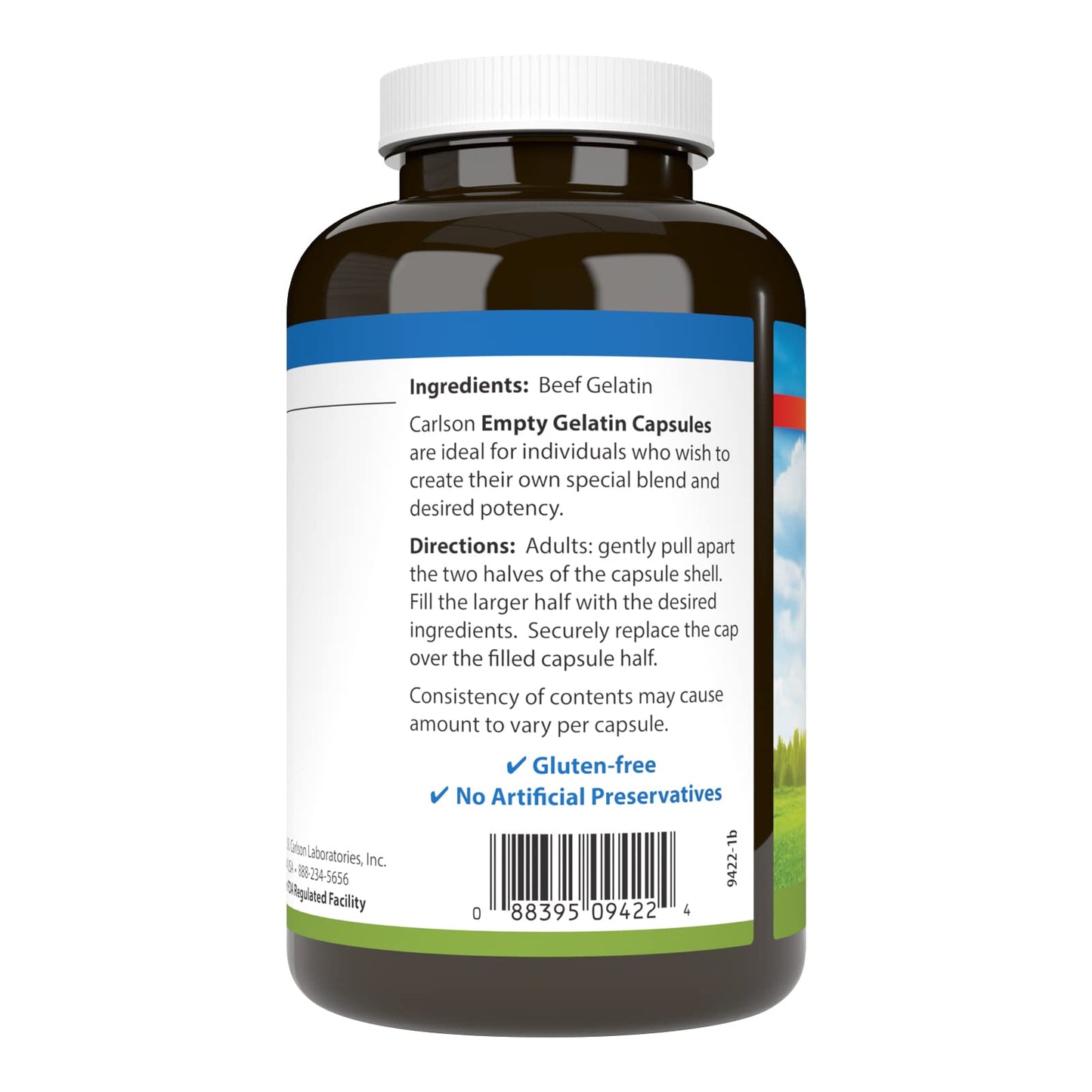 Carlson - Empty Gelatin 00 Capsules, Easy to Separate & Fill, 150 capsules - Maple Wellness Supplements