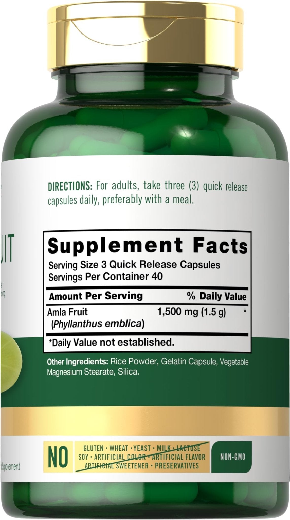 Carlyle Amla Capsules 1500mg | 120 Count | Amalaki Fruit | Herbal Extract Supplement | Non-GMO and Gluten Free - Maple Wellness Supplements