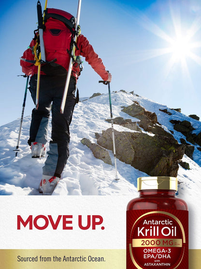Carlyle Antarctic Krill Oil 2000 mg 120 Softgels | Omega-3 EPA, DHA, with Astaxanthin - Maple Wellness Supplements