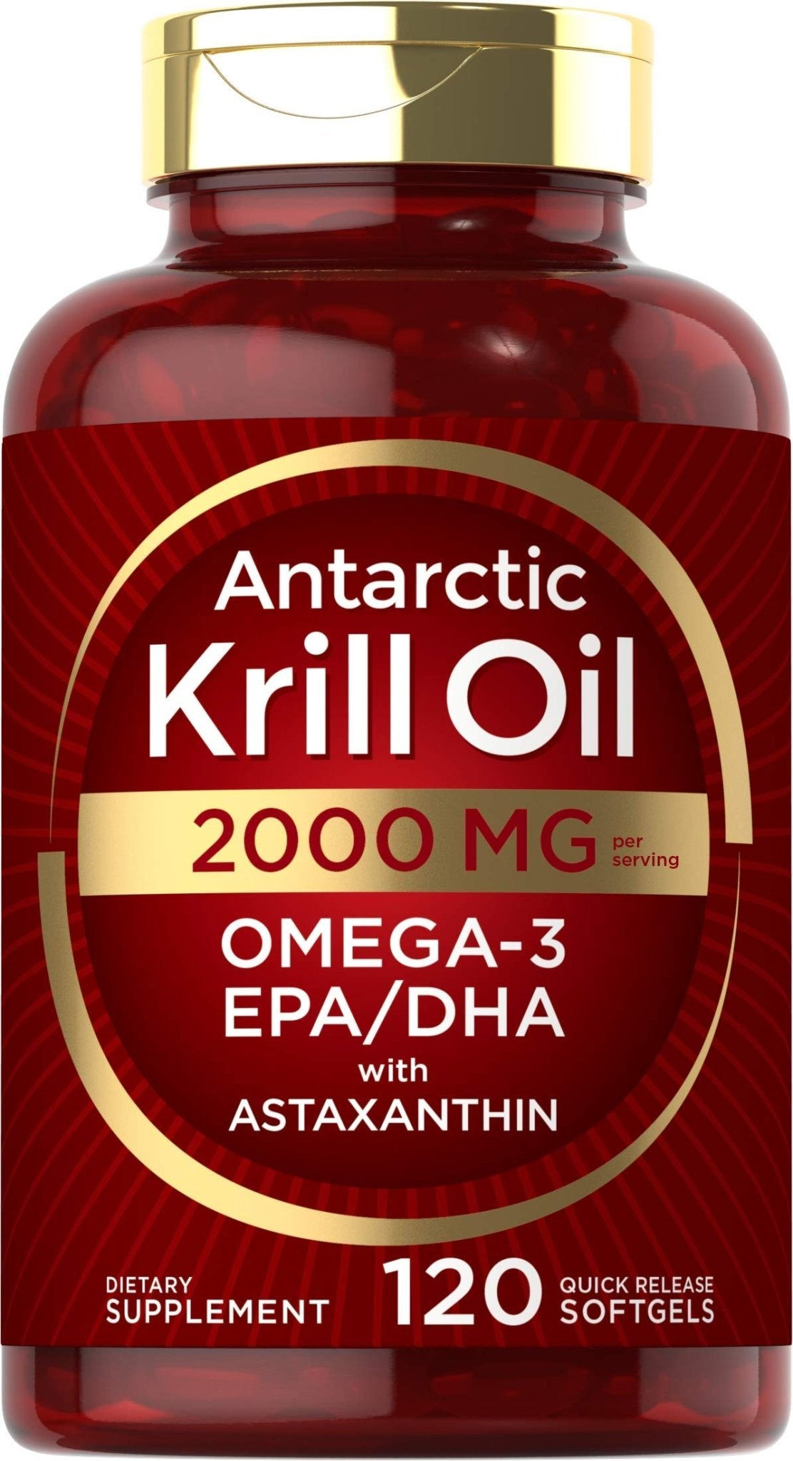 Carlyle Antarctic Krill Oil 2000 mg 120 Softgels | Omega-3 EPA, DHA, with Astaxanthin - Maple Wellness Supplements