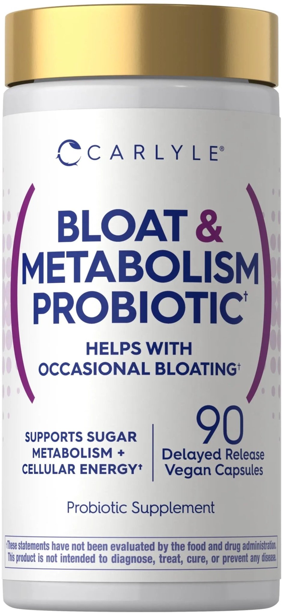 Carlyle Bloat and Metabolism Probiotic | 90 Capsules | Bloating Relief Formula | Sugar & Cellular Energy Support | for Women and Men | Vegan, Non-GMO, Gluten Free - Maple Wellness Supplements
