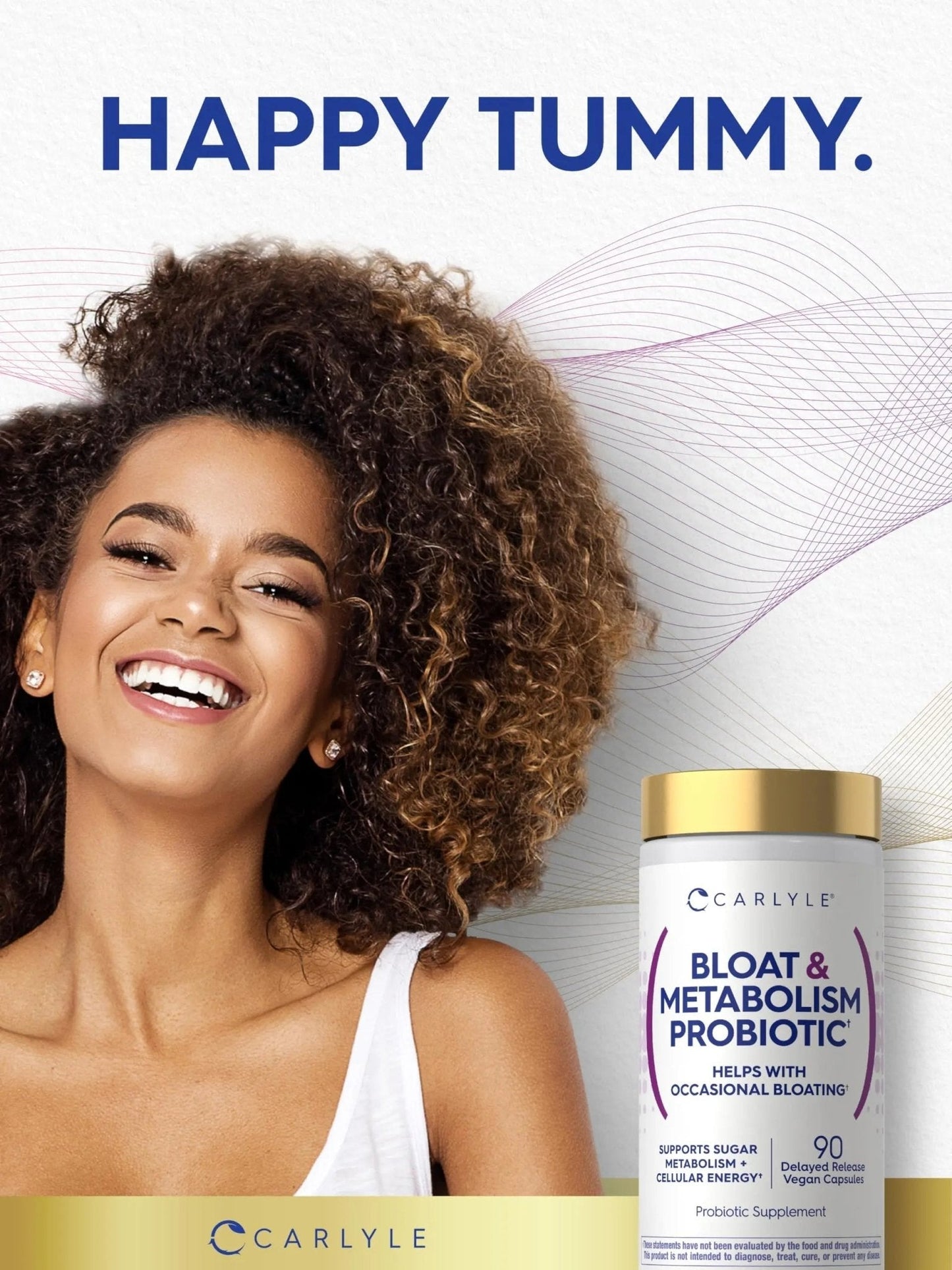 Carlyle Bloat and Metabolism Probiotic | 90 Capsules | Bloating Relief Formula | Sugar & Cellular Energy Support | for Women and Men | Vegan, Non-GMO, Gluten Free - Maple Wellness Supplements