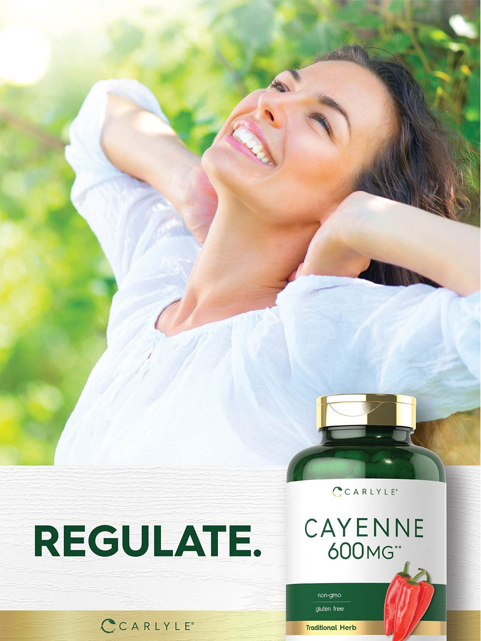 Carlyle Cayenne Pepper Capsules 600mg | 350 Pills | Non-GMO, Gluten Free Supplement - Maple Wellness Supplements