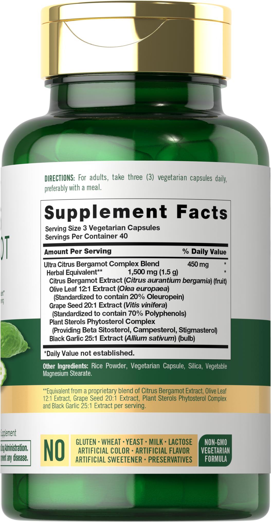 Carlyle Citrus Bergamot Supplement | Extract Complex | 120 Capsules | Non-GMO, Gluten Free - Maple Wellness Supplements