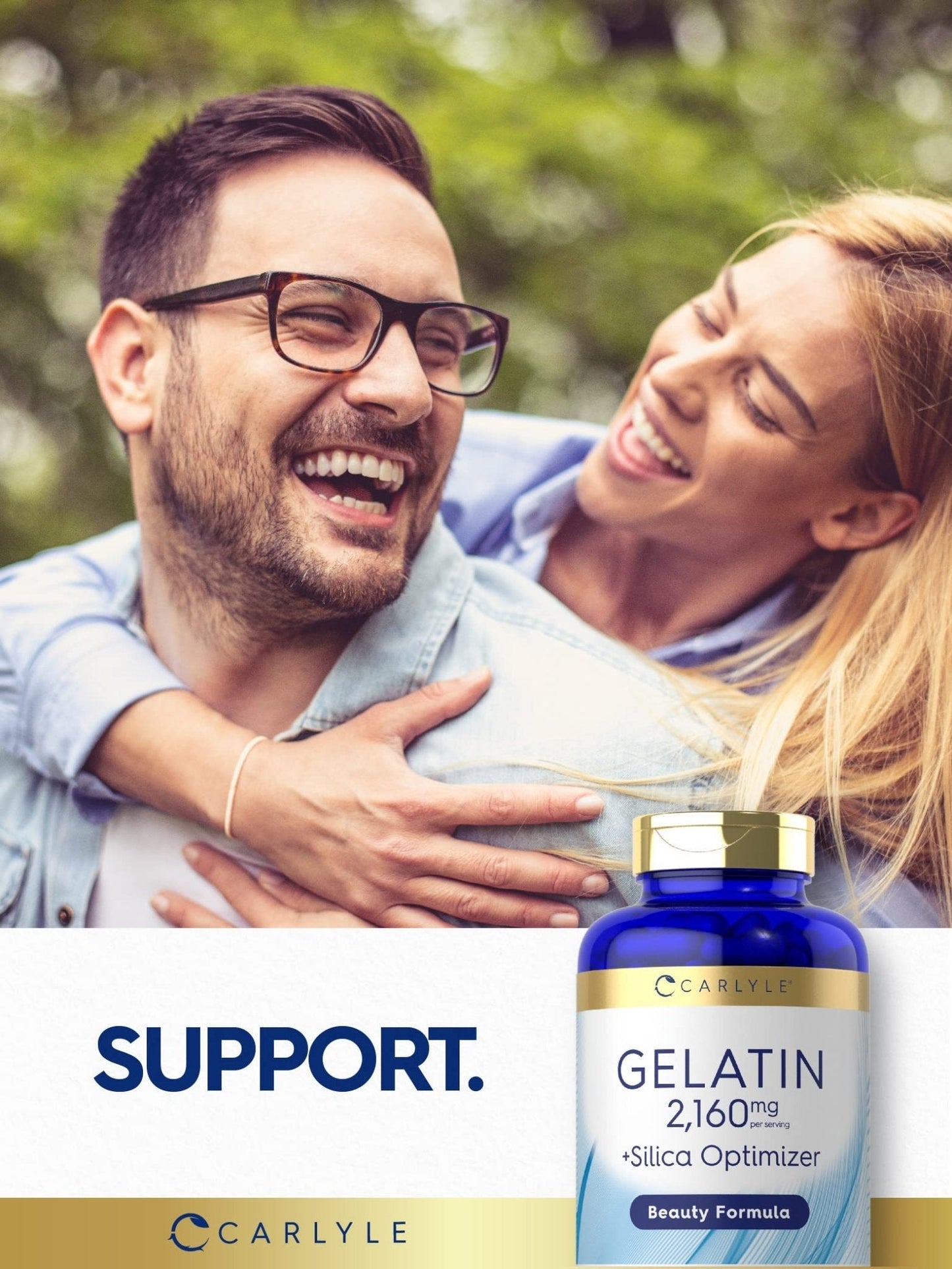 Carlyle Gelatin Capsules | 2160 mg | 250 Pills | with Silica Optimizer | Non-GMO, and Gluten Free Supplement - Maple Wellness Supplements