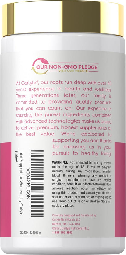 Carlyle Joint Support for Women | 60 Softgels | Complex with Omega-3 and Collagen Peptides | Non-GMO, Gluten Free - Maple Wellness Supplements