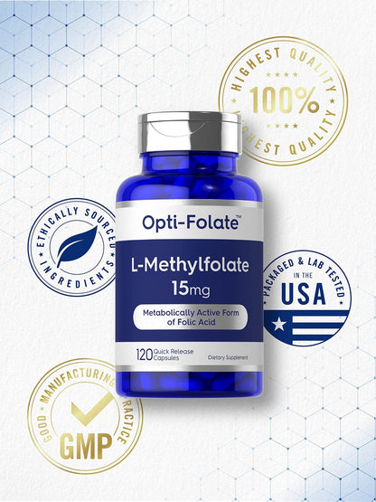 Carlyle L Methylfolate 15mg | 120 Capsules | Value Size | Max Potency | Optimized - Maple Wellness Supplements