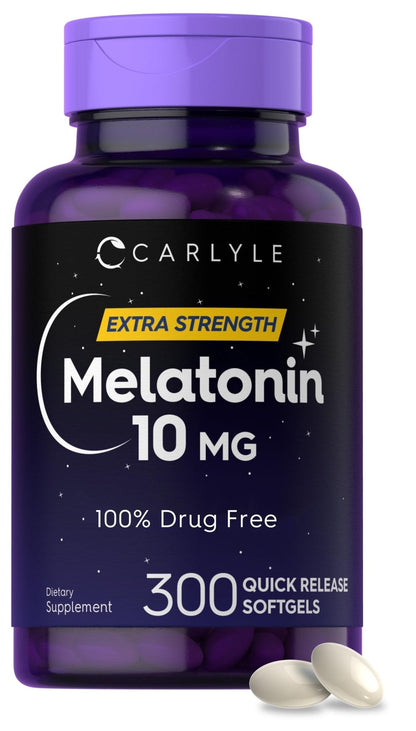 Carlyle Melatonin 10mg | 300 Softgels | Extra Strength Support for Adults | Non-GMO, Gluten Free Supplement - Maple Wellness Supplements