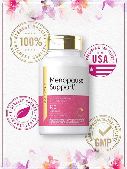 Carlyle Menopause Supplement for Women | 180 Capsules | Helps with Hot Flashes and Night Sweats | Non-GMO, Gluten Free Menopause Support - Maple Wellness Supplements