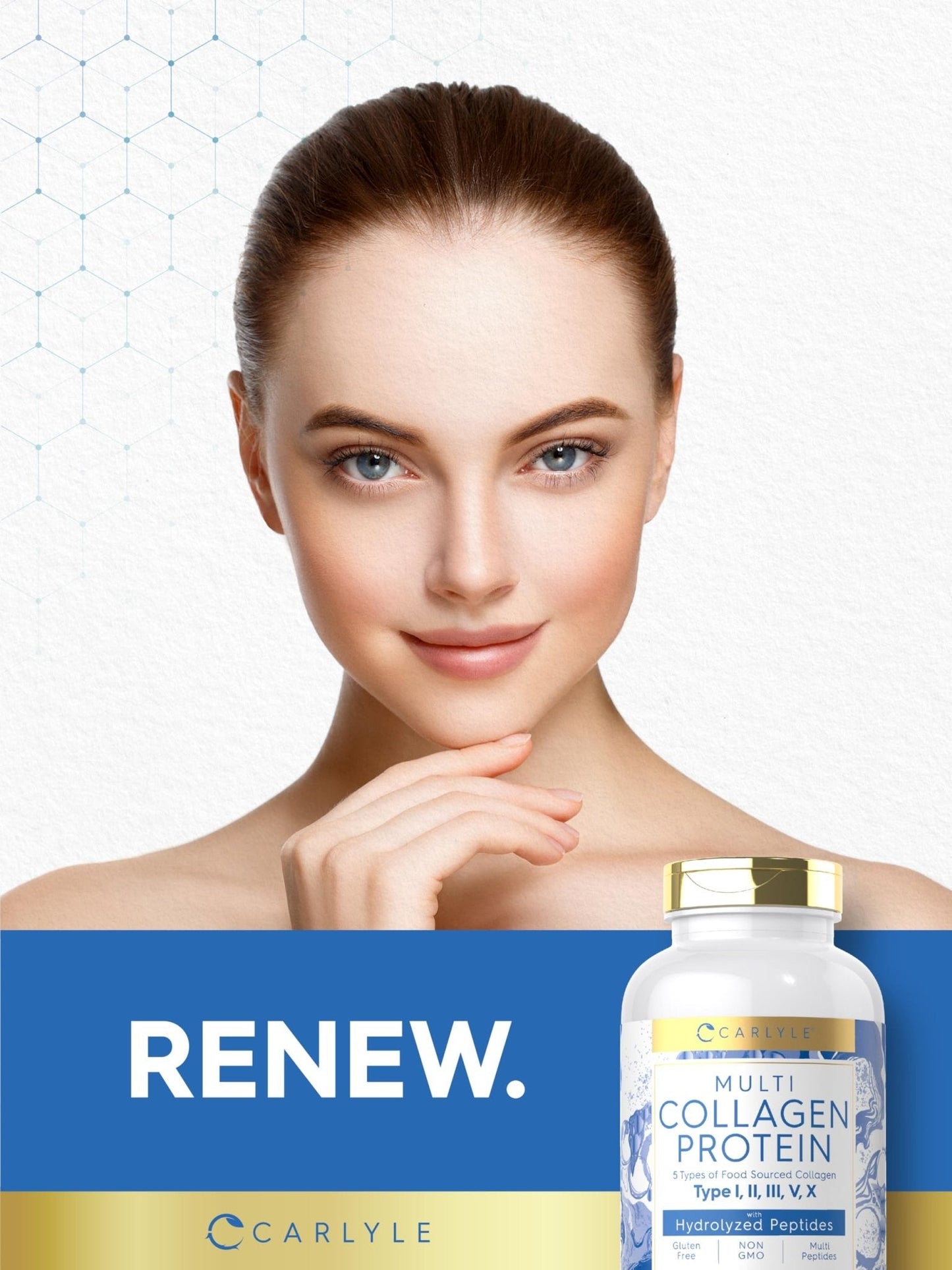 Carlyle Multi Collagen Protein Capsules 2000mg | 300 Count | Type I, II, III, V, X | Collagen Peptide Pills | Keto & Paleo Friendly - Maple Wellness Supplements