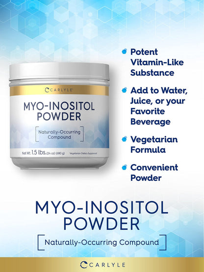 Carlyle Myo-Inositol Powder Supplement | 1.5 lbs | Naturally Occuring Compound - Maple Wellness Supplements