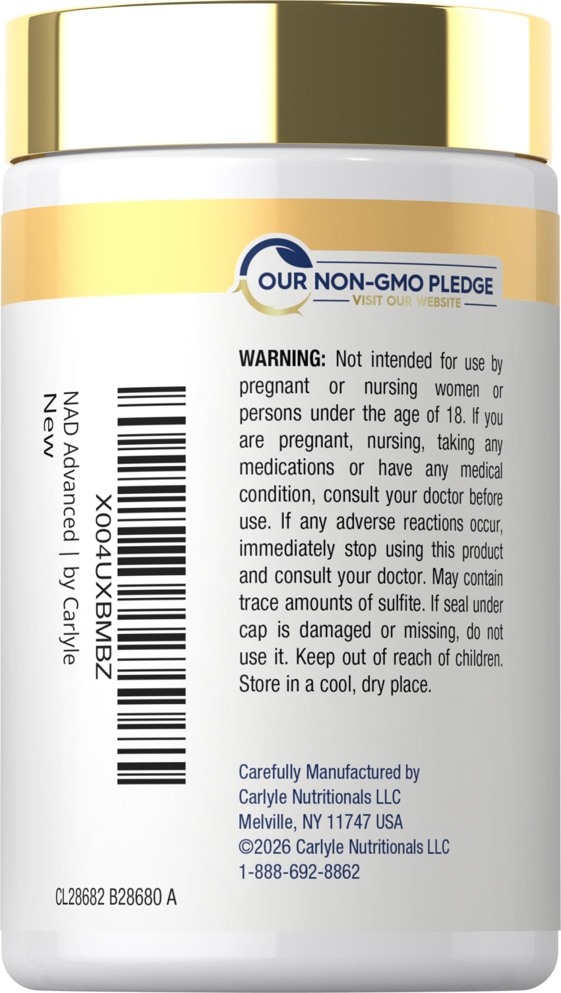 Carlyle NAD+ Supplement 1000 mg | 60 Capsules | with Resveratrol and Collagen | Advanced Complex for Women and Men | Non-GMO & Gluten Free - Maple Wellness Supplements