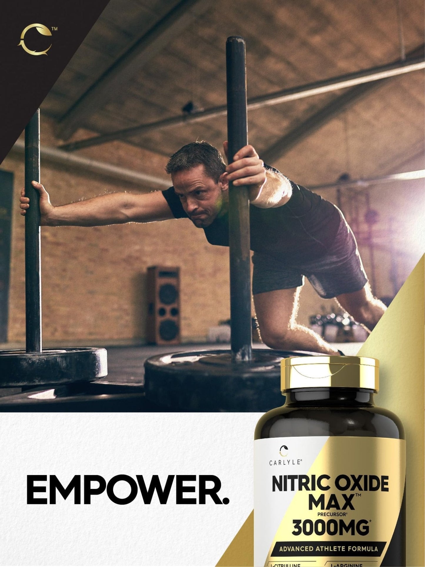 Carlyle Nitric Oxide Supplement 3000mg | 120 Capsules | with L-Arginine & L-Citrulline | for Men & Women | Pre & Post Workout | Non-GMO, Gluten Free - Maple Wellness Supplements