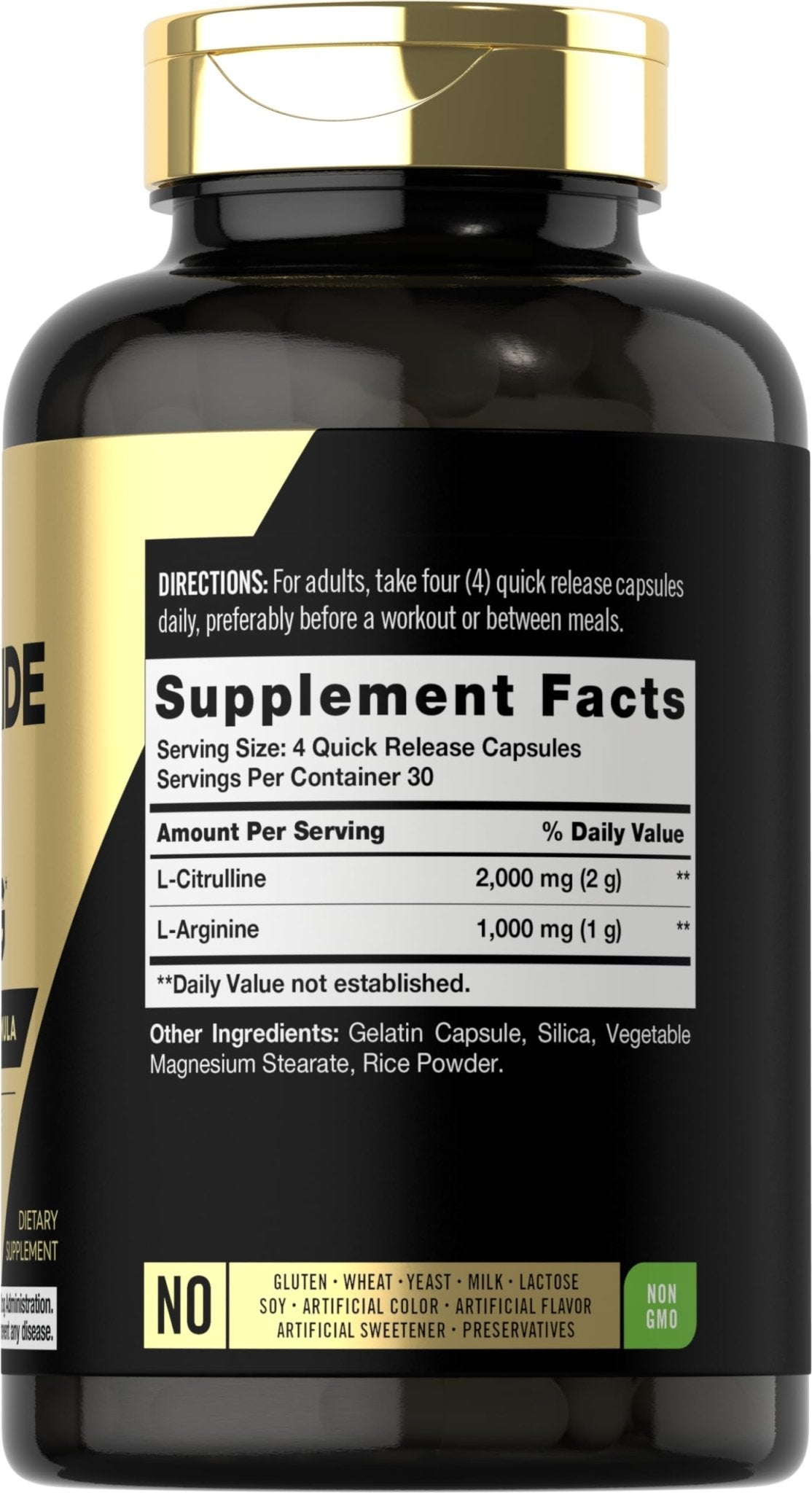 Carlyle Nitric Oxide Supplement 3000mg | 120 Capsules | with L-Arginine & L-Citrulline | for Men & Women | Pre & Post Workout | Non-GMO, Gluten Free - Maple Wellness Supplements